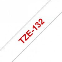 קלטת אדום על שקוף 12 מ"מ מקורי Brother TZE132  למינציה דביק סטנדרטי
