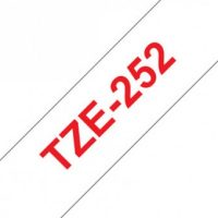 קלטת אדום על לבן 24 מ"מ מקורי Brother TZE252  למינציה דביק סטנדרטי
