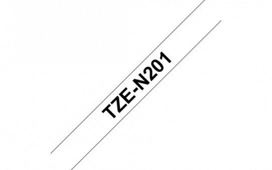 קלטת שחור על לבן 3.5 מ"מ מקורי Brother TZEN201  ללא למינציה דביק סטנדרטי