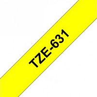 קלטת שחור על צהוב 12 מ"מ מקורי Brother TZE 631  למינציה דביק סטנדרטי