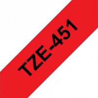 קלטת שחור על אדום 24 מ"מ מקורי Brother TZE451  למינציה דביק סטנדרטי