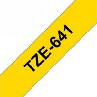 קלטת שחור על צהוב 18 מ"מ מקורי Brother TZE641  למינציה דביק סטנדרטי
