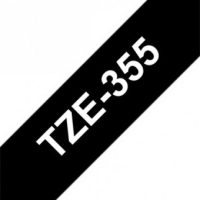 קלטת לבן על שחור 24 מ"מ מקורי Brother TZE355  למינציה דביק סטנדרטי