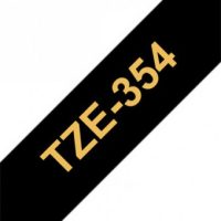 קלטת זהב על שחור 24 מ"מ מקורי Brother TZE354  למינציה דביק סטנדרטי