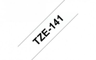 קלטת סרט מדבקה מקורי ברדר שחור על שקוף 18 ממ Brother TZE141