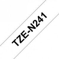 קלטת שחור על לבן 18 מ"מ מקורי Brother TZEN241  ללא למינציה דביק סטנדרטי