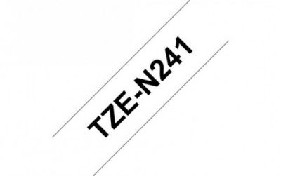 קלטת שחור על לבן 18 מ"מ מקורי Brother TZEN241  ללא למינציה דביק סטנדרטי
