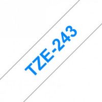 קלטת כחול על לבן 18 מ"מ מקורי Brother TZE243 למינציה דביק סטנדרטי