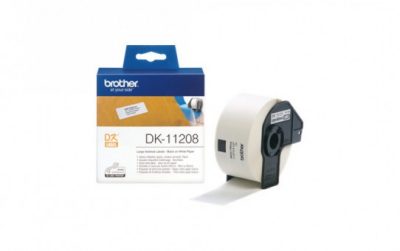 גליל תוויות מקורי 38x90 מ"מ שחור על לבן  DK-11208 Brother