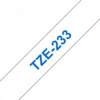 קלטת כחול על לבן 12 מ"מ מקורי Brother TZE233  למינציה דביק סטנדרטי