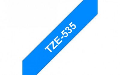 קלטת לבן על כחול 12 מ"מ מקורי Brother TZE535  למינציה דביק סטנדרטי