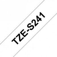 קלטת שחור על לבן 18 מ"מ מקורי Brother TZE S241 למינציה דביק חזק