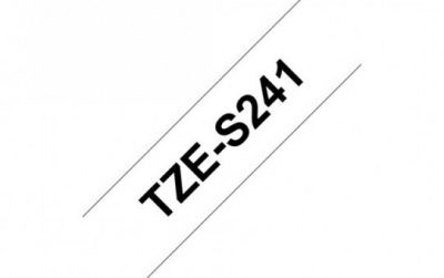 קלטת שחור על לבן 18 מ"מ מקורי Brother TZE S241 למינציה דביק חזק