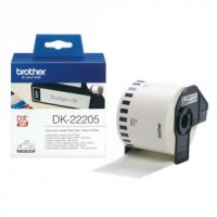 גליל תוויות נייר רציף מקורי 62 מ"מ שחור על לבן Brother DK-22205