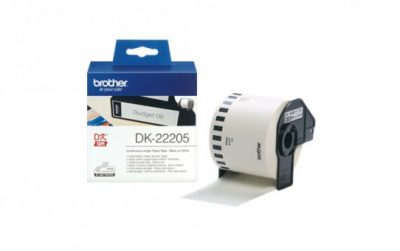 גליל תוויות נייר רציף מקורי 62 מ"מ שחור על לבן Brother DK-22205