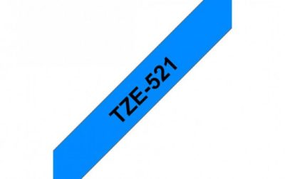 קלטת שחור על כחול 9 מ"מ מקורי Brother TZE521  למינציה דביק סטנדרטי