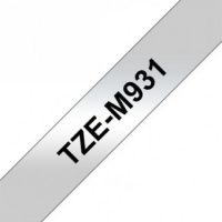 קלטת שחור על כסף מט 12 מ"מ מקורי Brother TZE M931  למינציה דביק סטנדרטי
