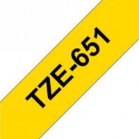 קלטת שחור על צהוב 18 מ"מ מקורי Brother TZe651 למינציה דביק סטנדרטי