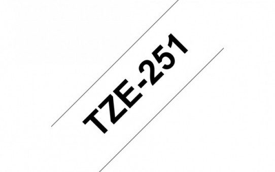 TZE251  קלטת שחור על לבן 24 מ"מ מקורי Brother TZE251  למינציה דביק סטנדרטי