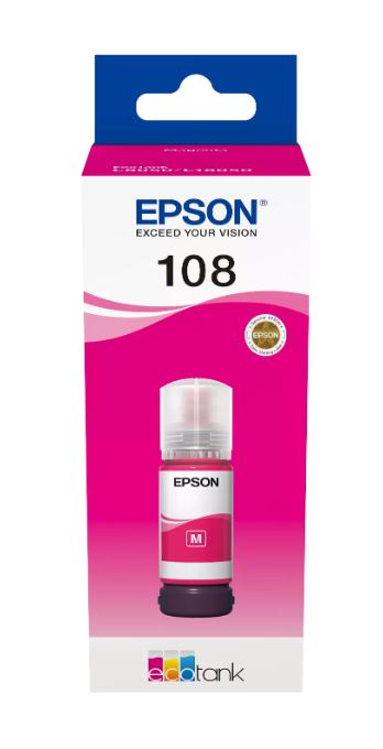 בקבוק דיו מג'נטה 108 מקורי 70 מ"ל  Epson