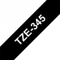 קלטת לבן על שחור 18 מ"מ מקורי Brother TZE345  למינציה דביק סטנדרטי