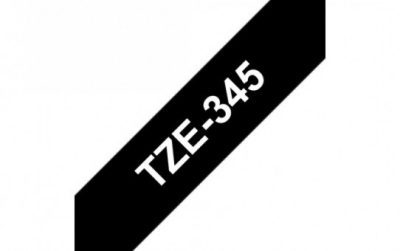 קלטת לבן על שחור 18 מ"מ מקורי Brother TZE345  למינציה דביק סטנדרטי