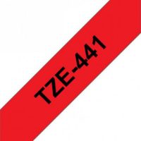קלטת שחור על אדום 18 מ"מ מקורי Brother TZE441  למינציה דביק סטנדרטי