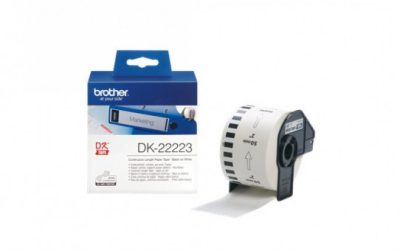 גליל נייר תוויות רציף מקורי 50 מ"מ שחור על לבן Brother DK-22223