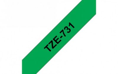 קלטת שחור על ירוק 12 מ"מ מקורי Brother TZE731  למינציה דביק סטנדרטי