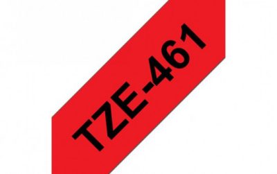 קלטת סרט למינציה נדבק סטנדרטי TZe שחור על אדום 36 מ``מ (8 מטרים) TZE461