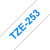 קלטת כחול על לבן 24 מ"מ מקורי Brother TZE253  למינציה דביק סטנדרטי