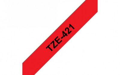 קלטת שחור על אדום 9 מ"מ מקורי Brother TZE421  למינציה דביק סטנדרטי