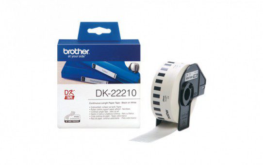 גליל נייר לבן עמיד מקורי 29 מ"מ שחור על לבן Brother DK-22210