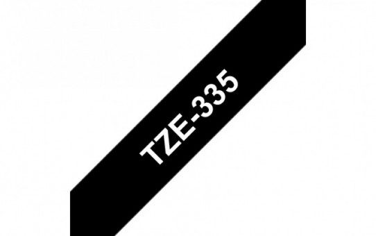 קלטת לבן על שחור 12 מ"מ מקורי Brother TZE335  למינציה דביק סטנדרטי