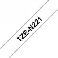 קלטת שחור על לבן 9 מ"מ מקורי Brother TZEN221  ללא למינציה דביק סטנדרטי