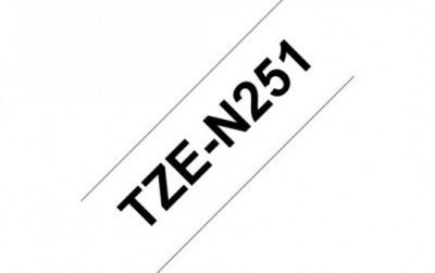 קלטת שחור על לבן 24 מ"מ מקורי Brother TZEN251  ללא למינציה דביק סטנדרטי