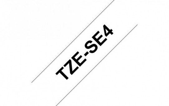 קלטת שחור על לבן 18 מ"מ מקורי Brother TZE SE4  למינציה לא ניתן להסיר
