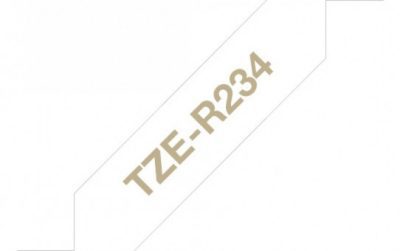 קלטת זהב על אריג לבן 12 מ"מ מקורי Brother TZER234